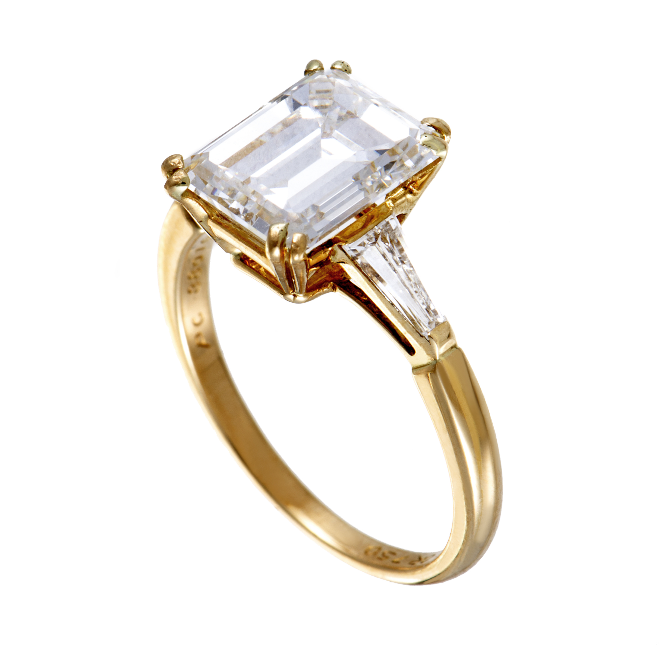 Emerald Cut Gold Band Engagement Rings Engagement Ring Modern