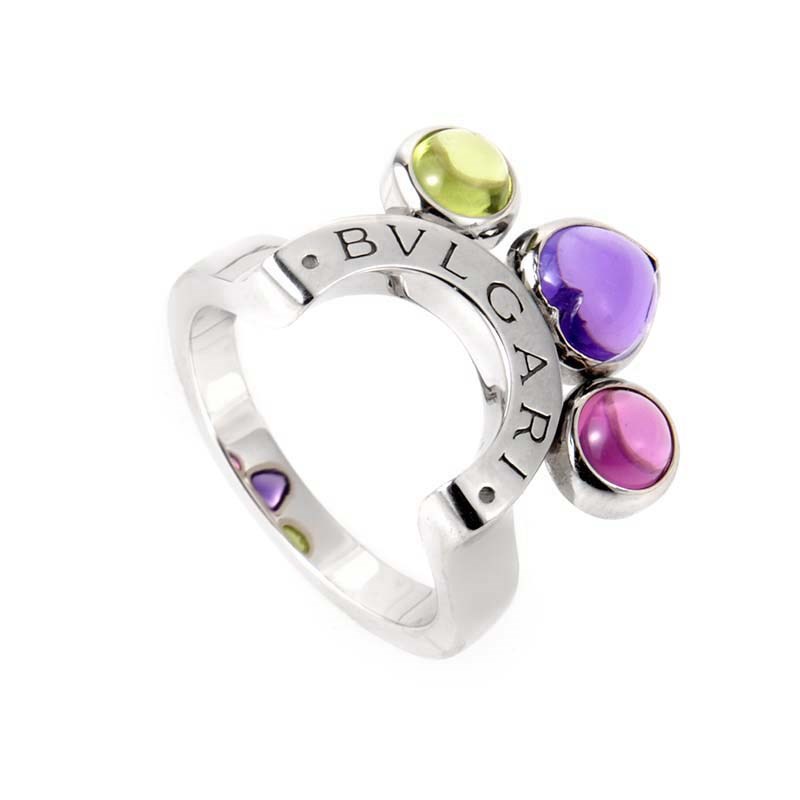 Details about Bvlgari Allegra 18K White Gold Multi Gem Ring Details about Bvlgari Allegra 18K White Gold Multi Gem Ring
