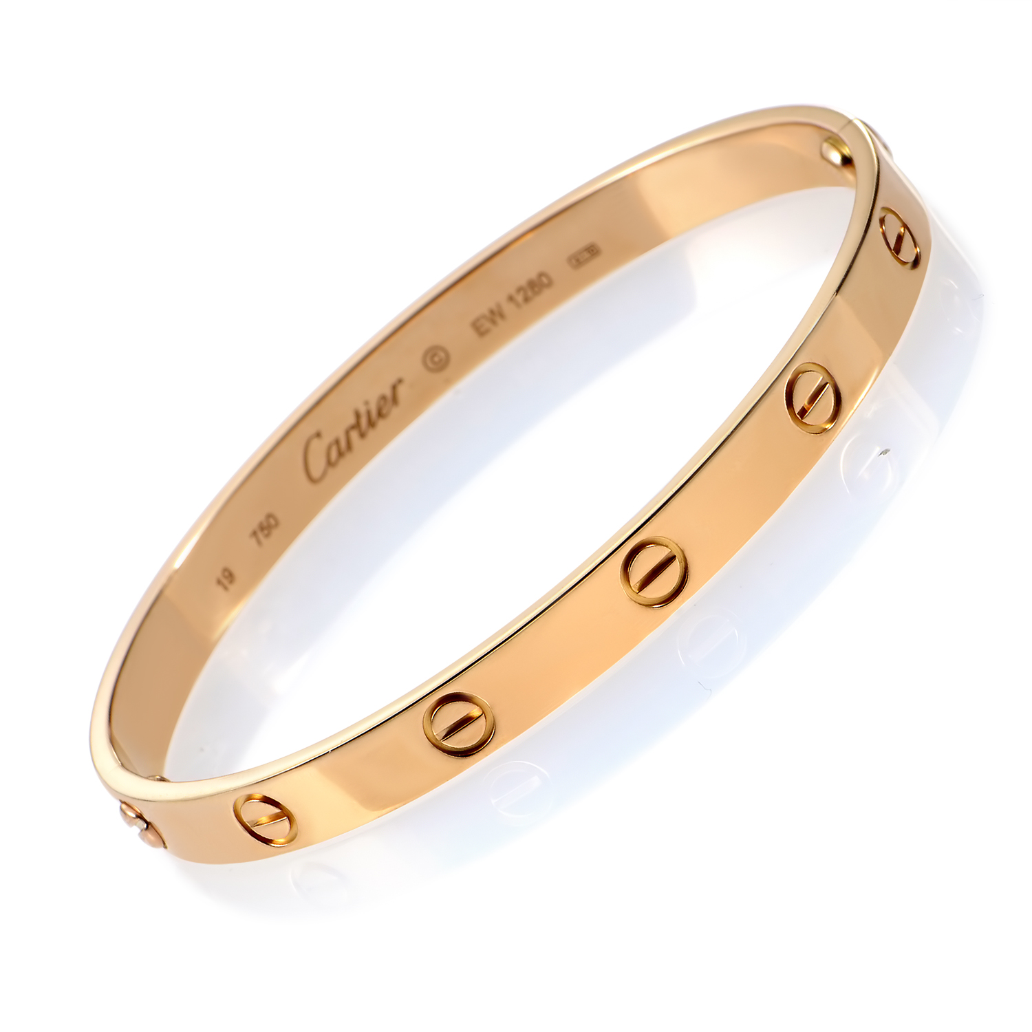 Cartier LOVE Women's 18K Rose Gold Bracelet Size 19 | eBay