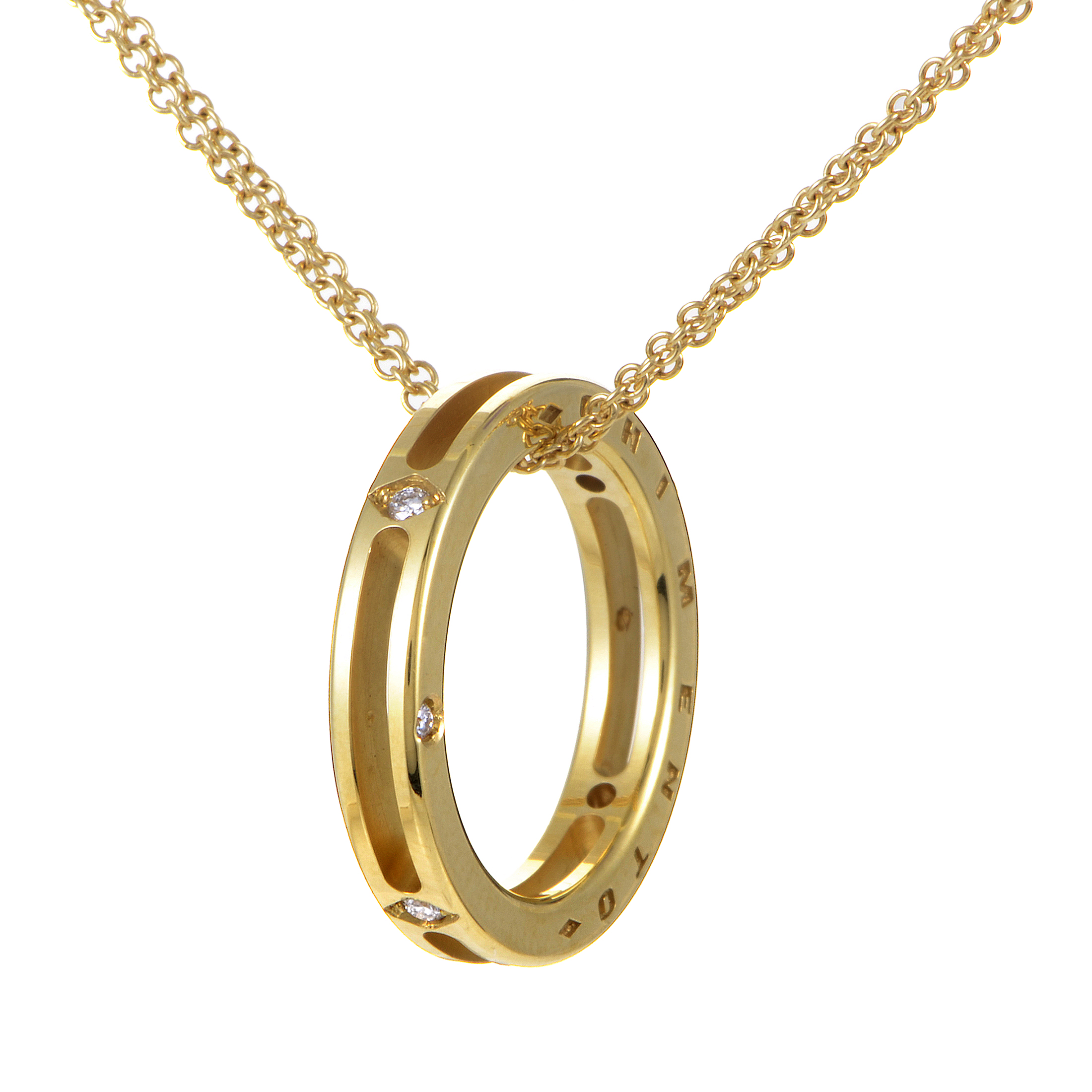 Chimento Womens 18K Yellow Gold 6 Diamond Ring Pendant Necklace eBay