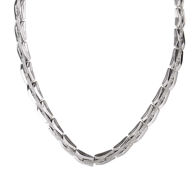 ... Chimento 18K White Gold  Diamond Chain Link Necklace CHI10209852WG
