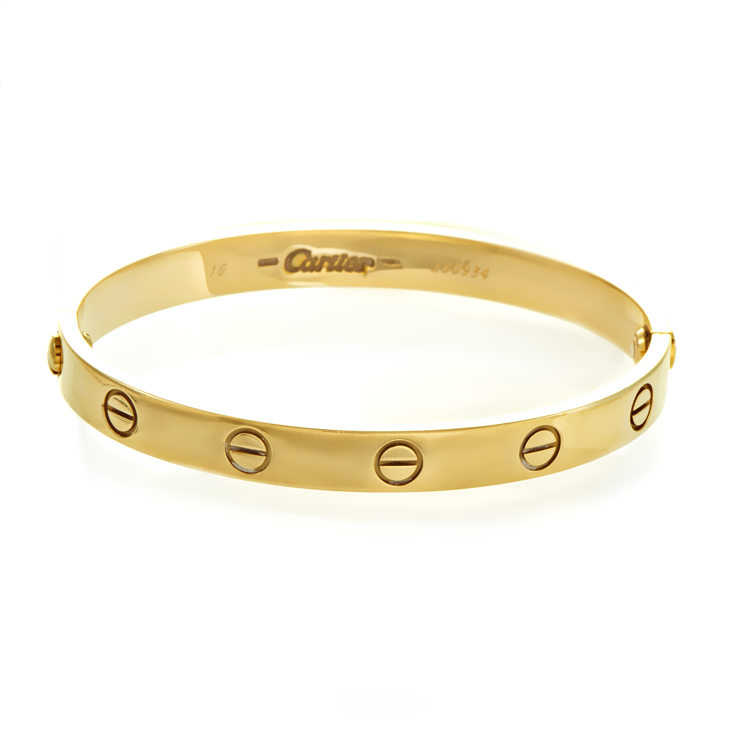 Cartier LOVE Women's 18K Yellow Gold Bracelet Size 16 | eBay