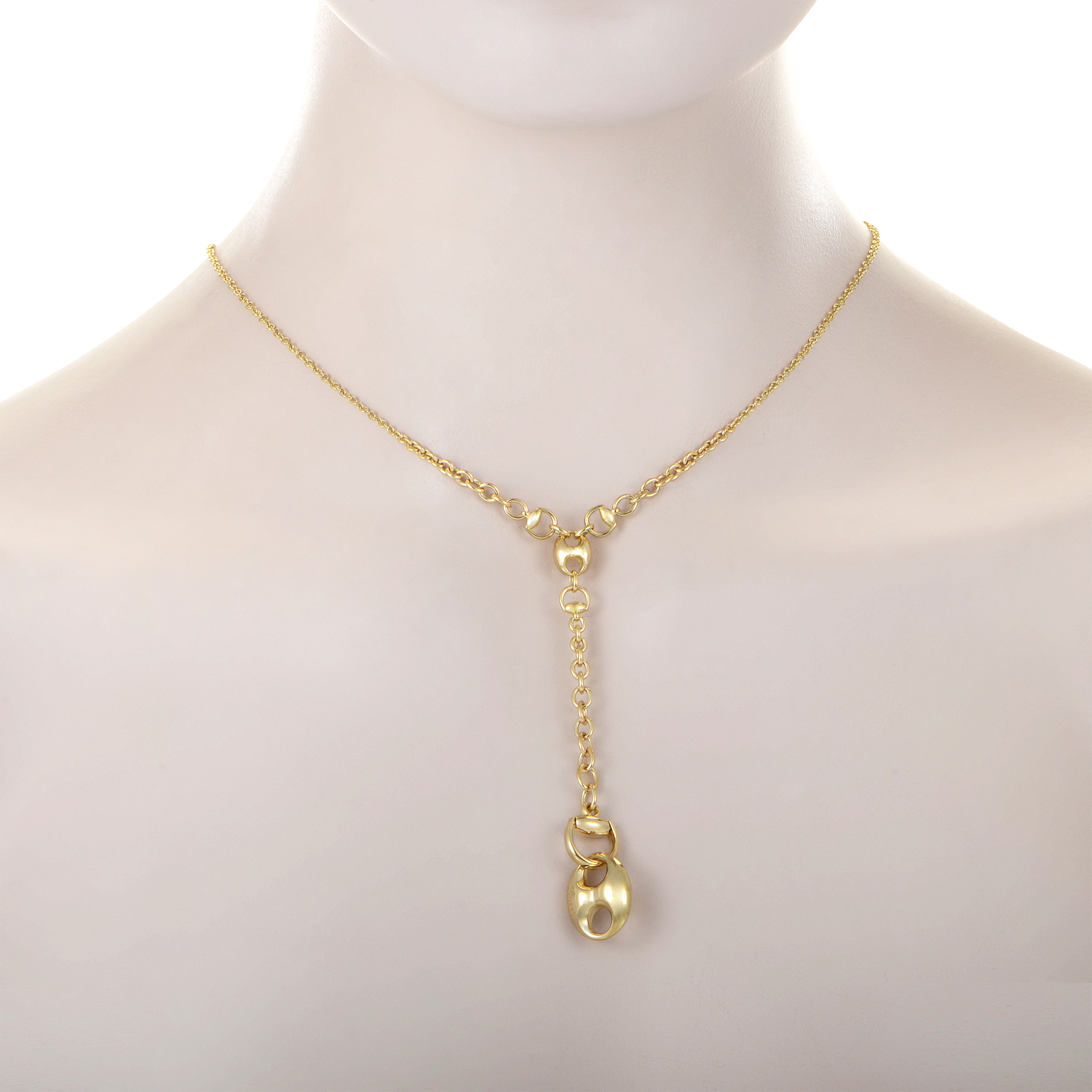 Gucci Horsebit Marina Womens 18K Yellow Gold Pendant Necklace
