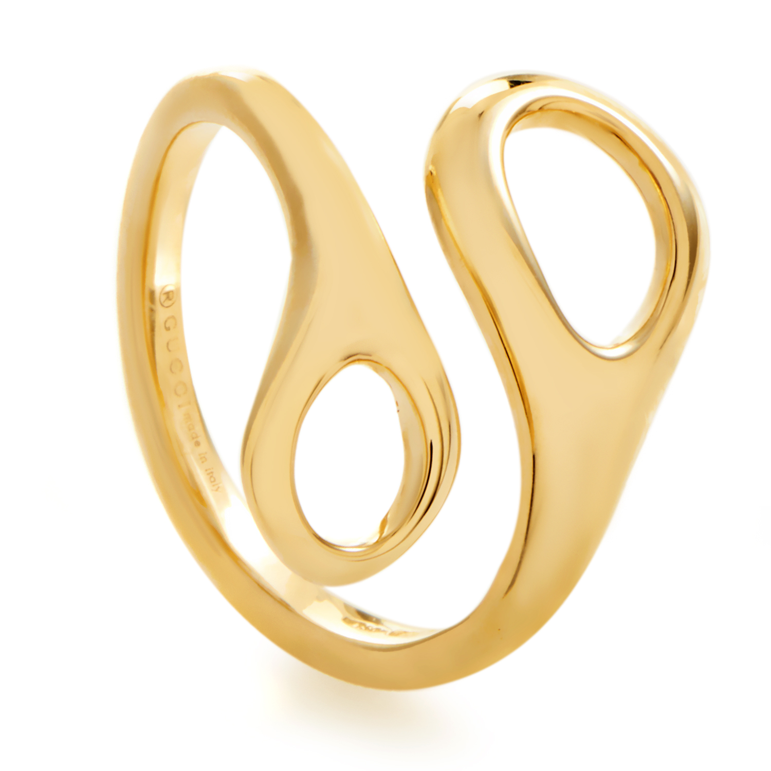 Gucci Women's 18K Yellow Gold Bypass Band Ring eBay