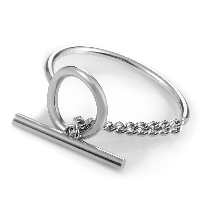 Hermès Croisette Silver Toggle Bracelet H104590B | eBay
