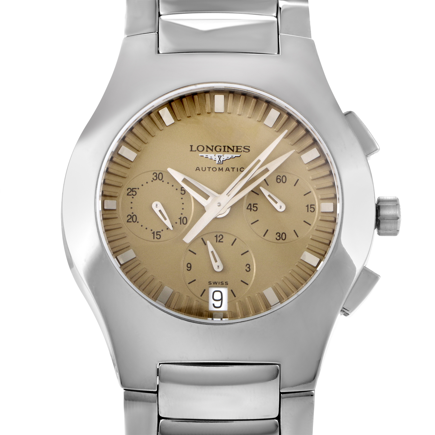 Longines Oposition Mens Titanium Automatic Watch L3.622.1.72.6 Luxury
