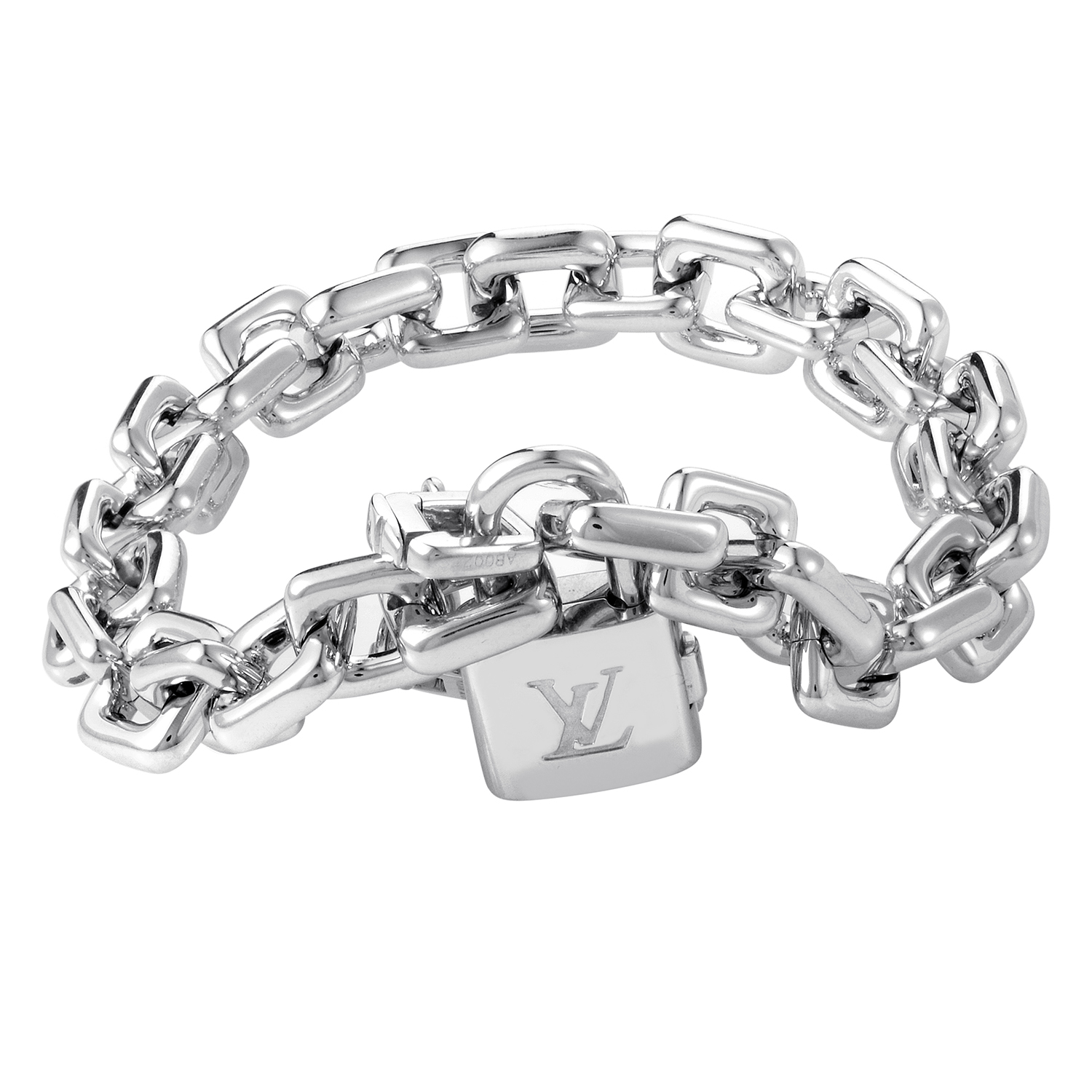 Louis Vuitton 18K White Gold Lock Link Bracelet | eBay