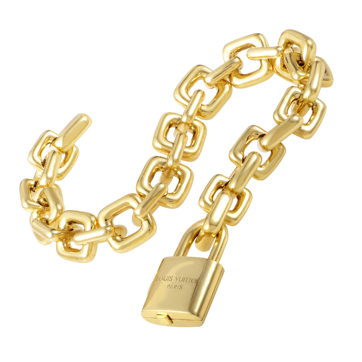 Louis Vuitton Women&#39;s 18K Yellow Gold Lock Link Bracelet | eBay