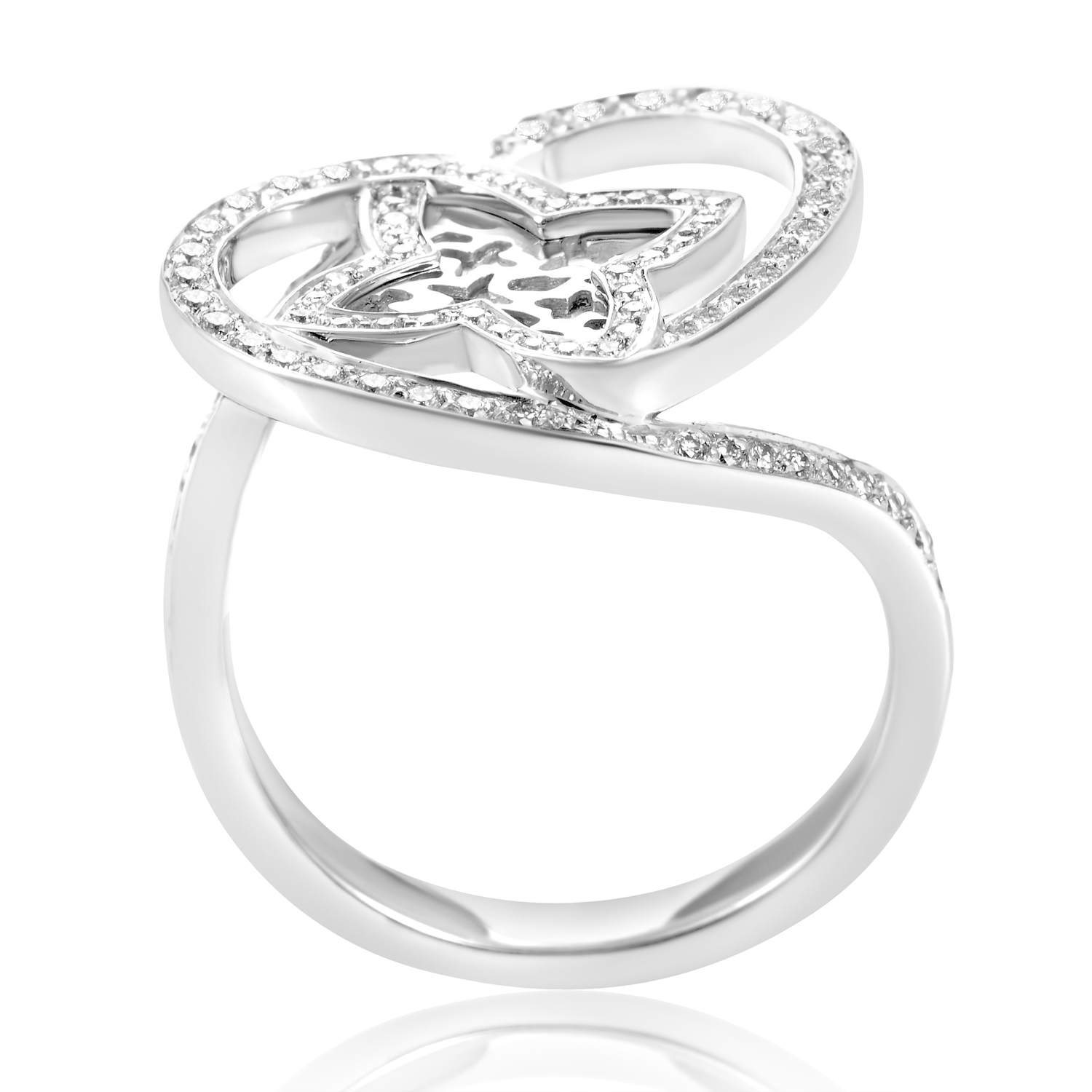 Louis Vuitton Idylle Blossom Women&#39;s 18K White Gold Diamond Heart Ring | eBay