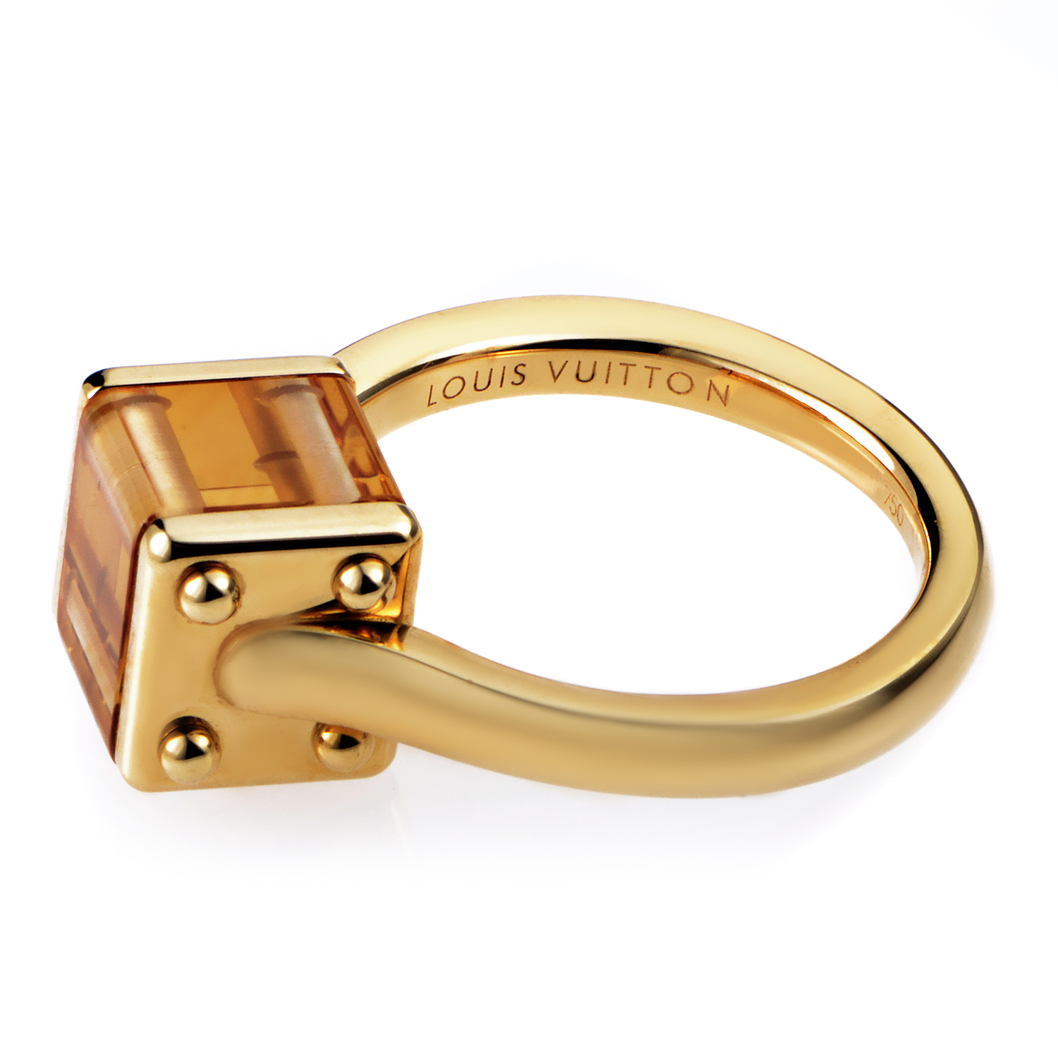 Estate Louis Vuitton 18K Yellow Gold Citrine Ring | Luxury Bazaar | www.bagsaleusa.com
