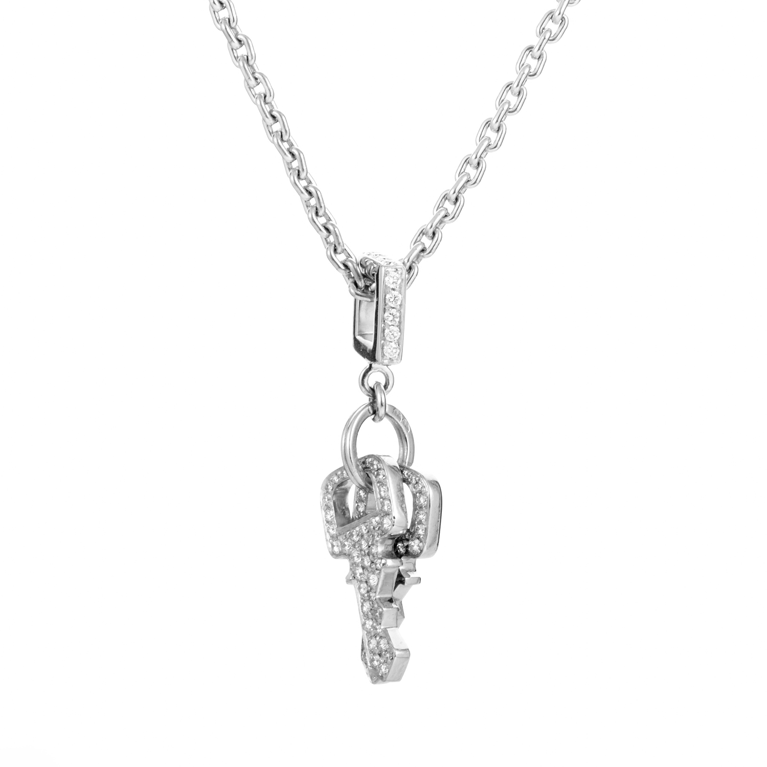 Louis Vuitton Charms & Chains 18K White Gold Diamond Keys Necklace | eBay