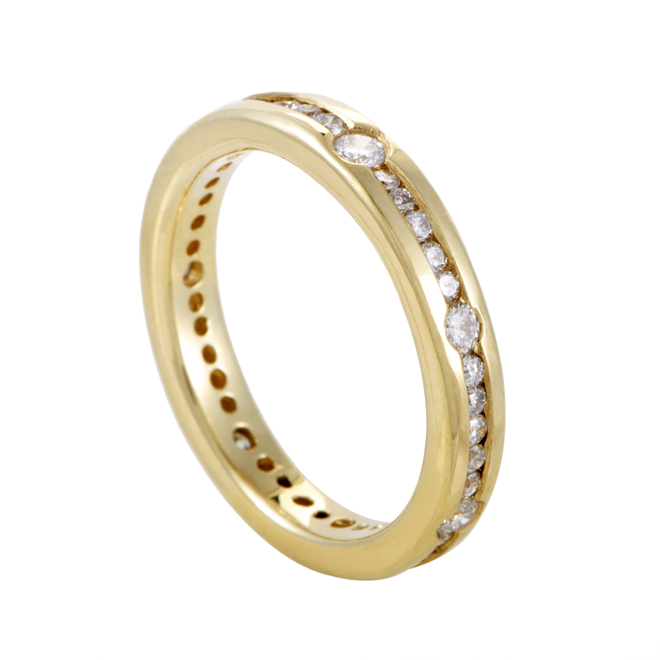 Estate Womens 14K Yellow Gold Diamond Eternity Band Ring | Luxury