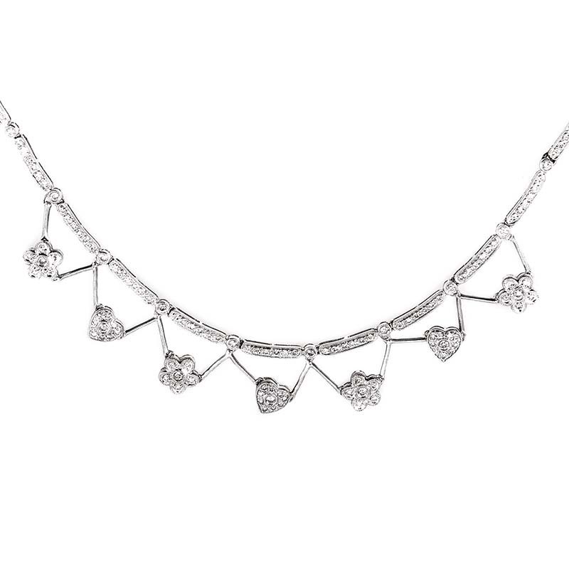 Home Jewelry Necklaces Gorgeous 14K White Gold Diamond Necklace