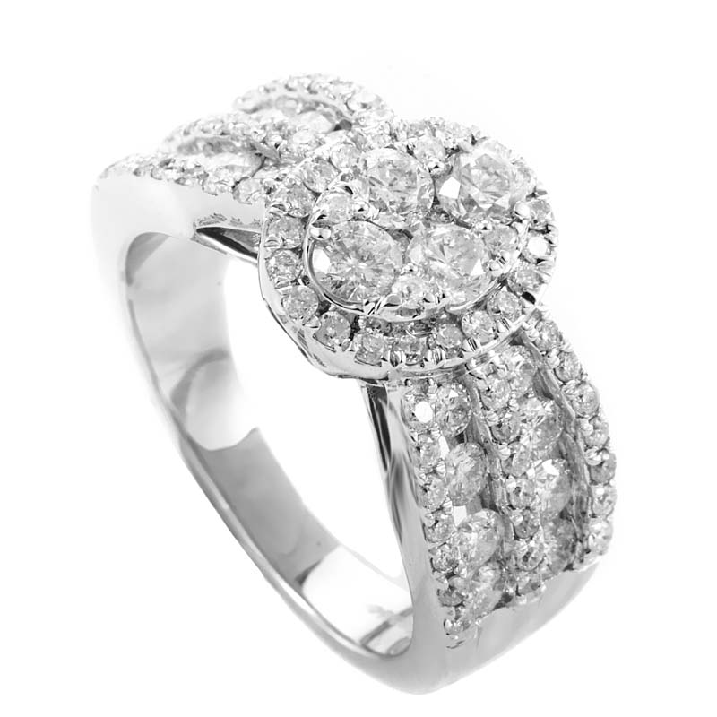 Details about 14K White Gold Diamond Pave Promise Ring SVR11469W