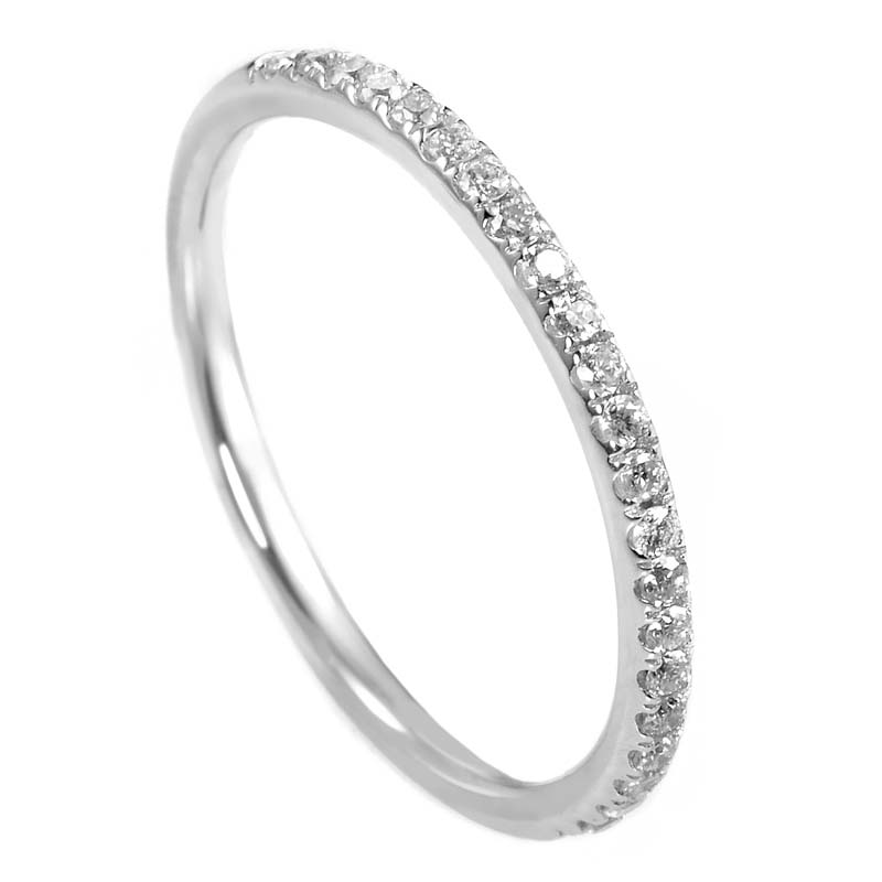 Thin 14K White Gold Diamond Band Ring ALR9860W eBay