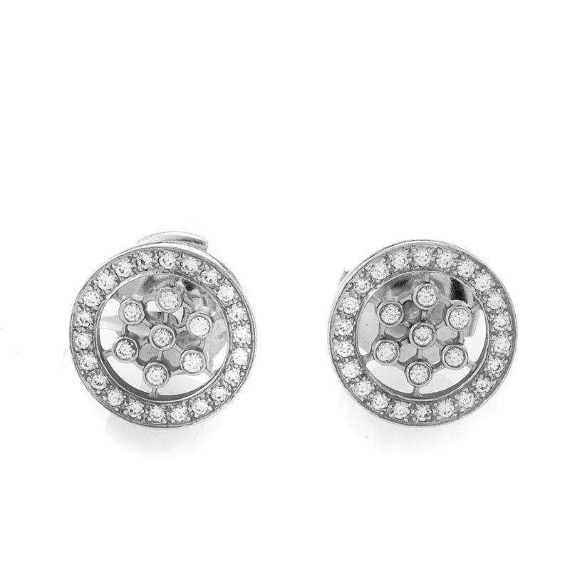 Home Jewelry Estate Tiffany  Co. Voile Platinum Diamond Stud Earrings