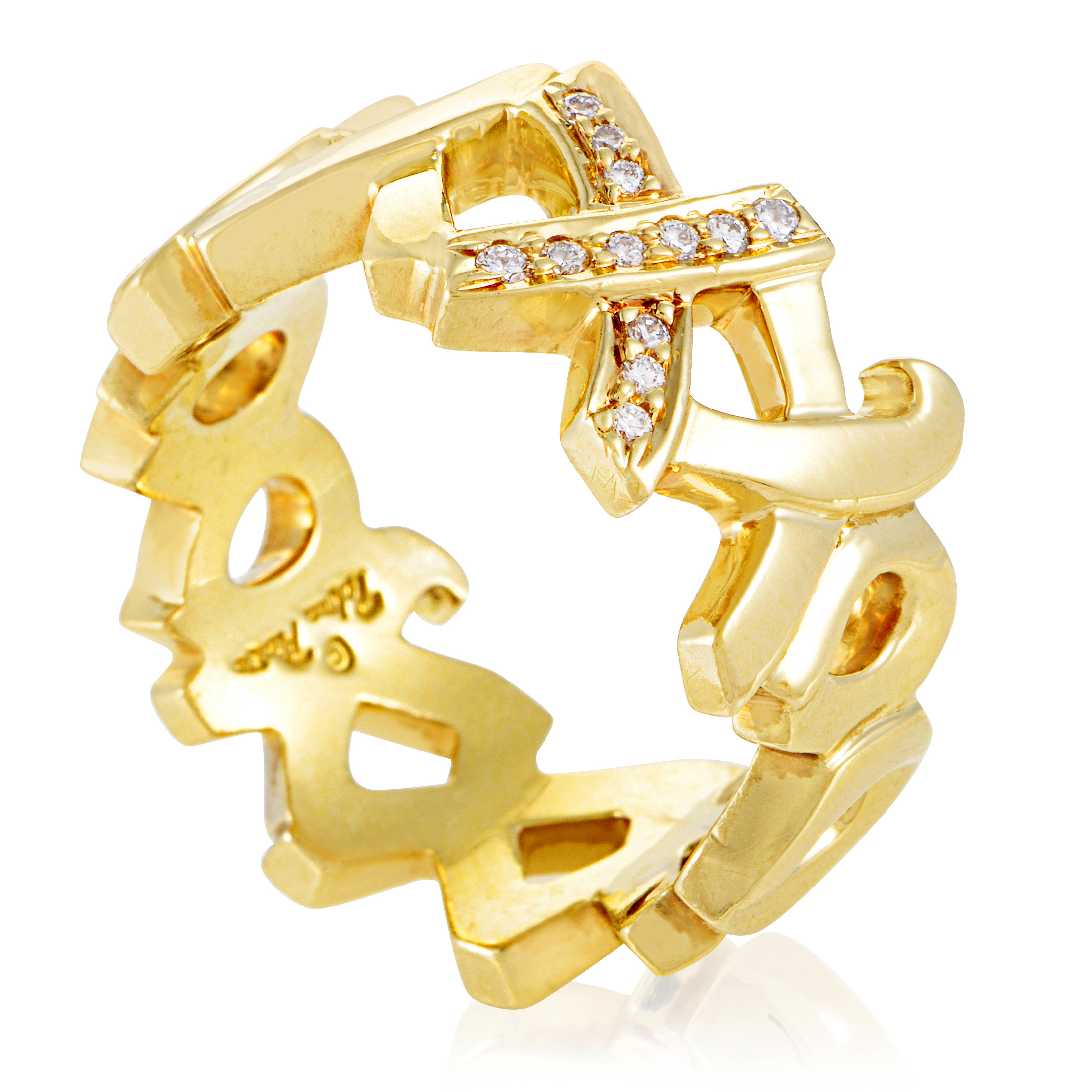 Tiffany & Co. Paloma Picasso Women's 18K Yellow Gold & Diamond XO Ring