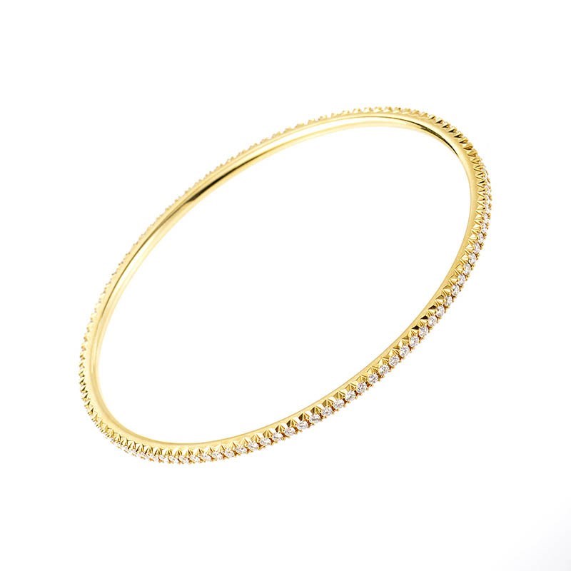 Details about Tiffany  Co. 18K Yellow Gold Diamond Bangle