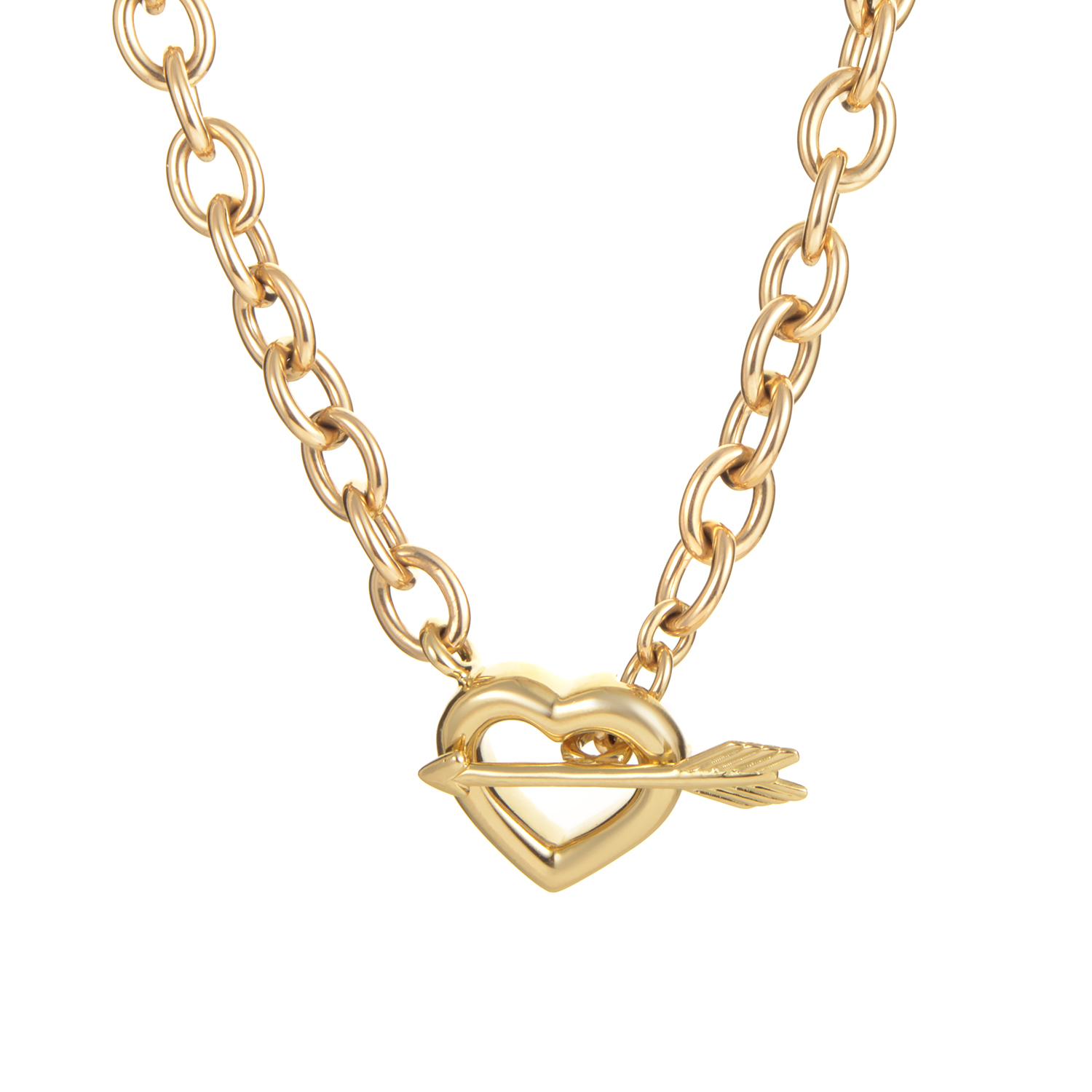 Tiffany & Co. Womens Heart & Arrow 18K Yellow Gold Toggle Necklace