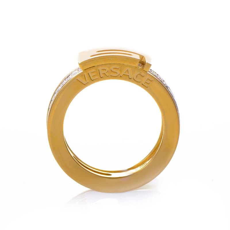 versace white gold ring