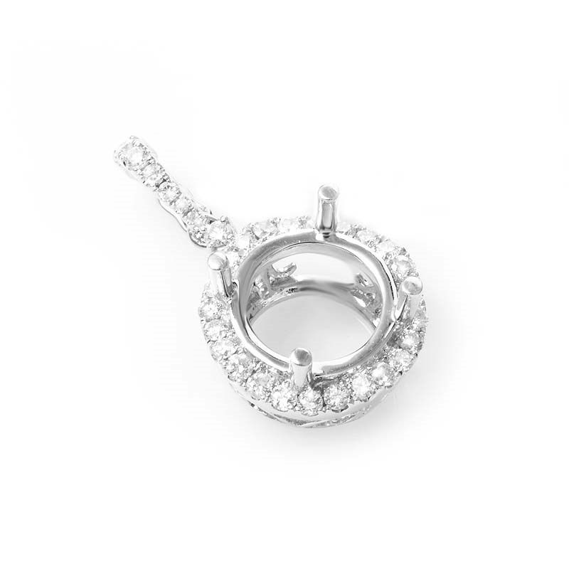 ... Jewelry Pendants Gorgeous 18K White Gold  Diamond Mounting Pendant