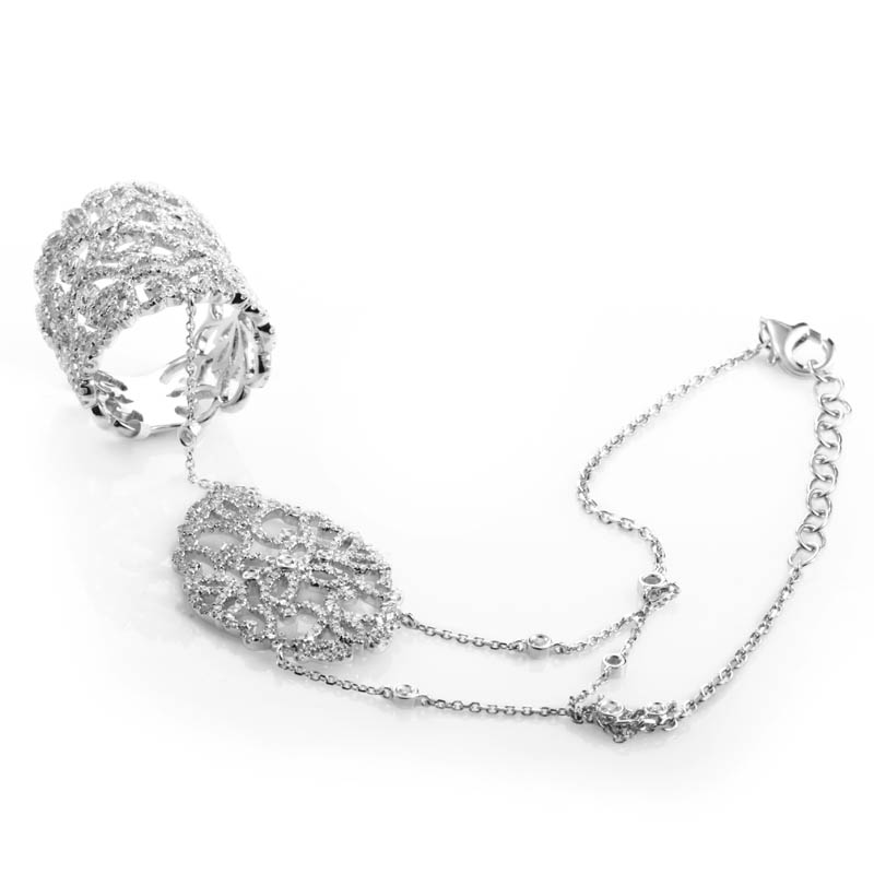 ... Jewelry Bracelets 18K White Gold Diamond Slave Bracelet DE39281BFBZ