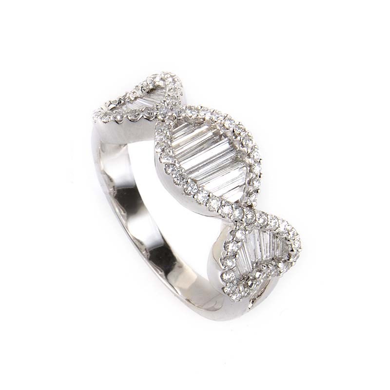 Home Jewelry Rings 18K White Gold Braided Diamond Ring