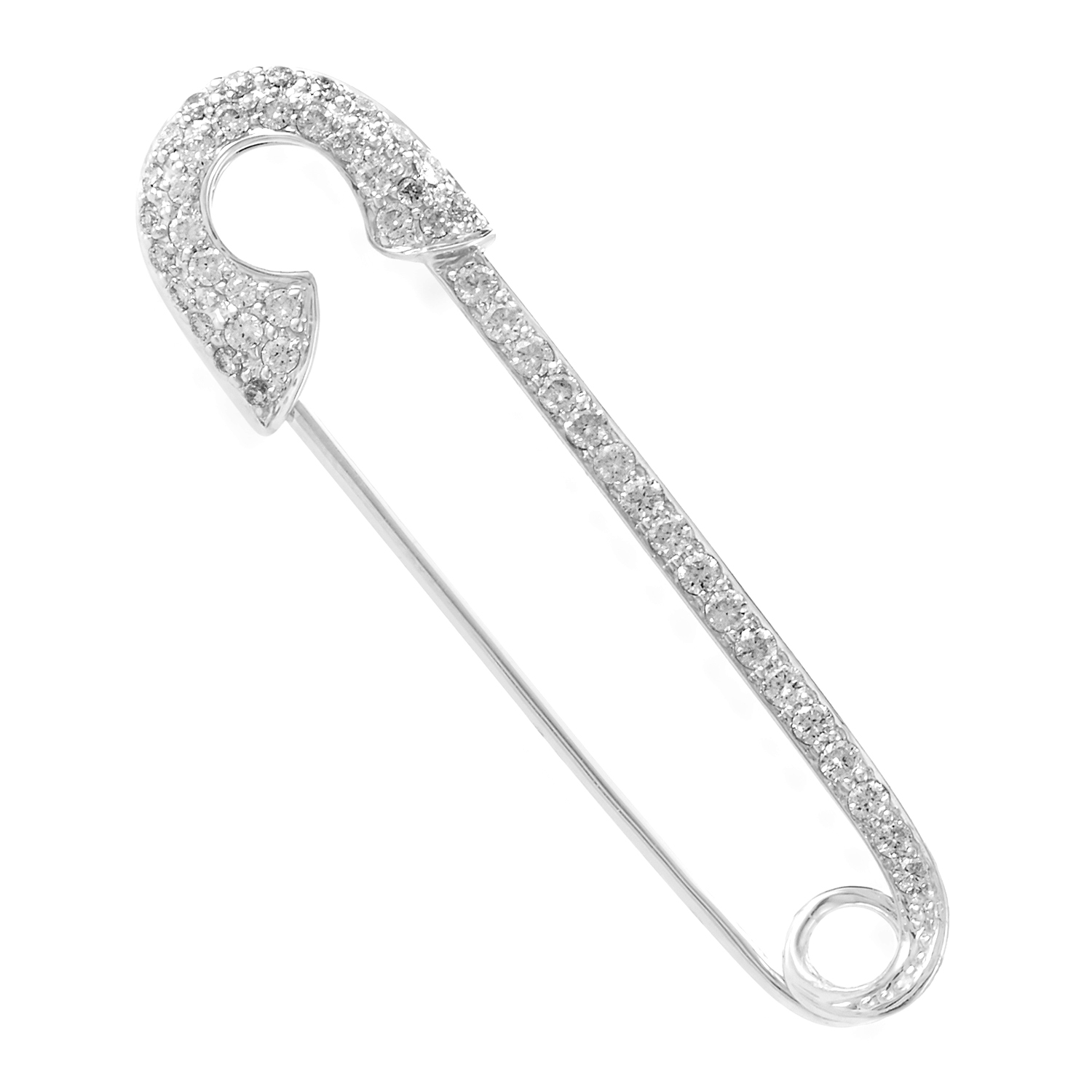 Other 18K White Gold Diamond Safety Pin PA0879RBZ Luxury Bazaar www