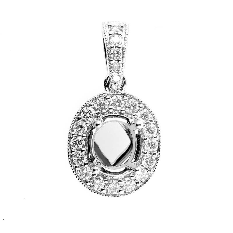 Home Jewelry Pendants Fabulous 18K White Gold Diamond Mounting Pendant