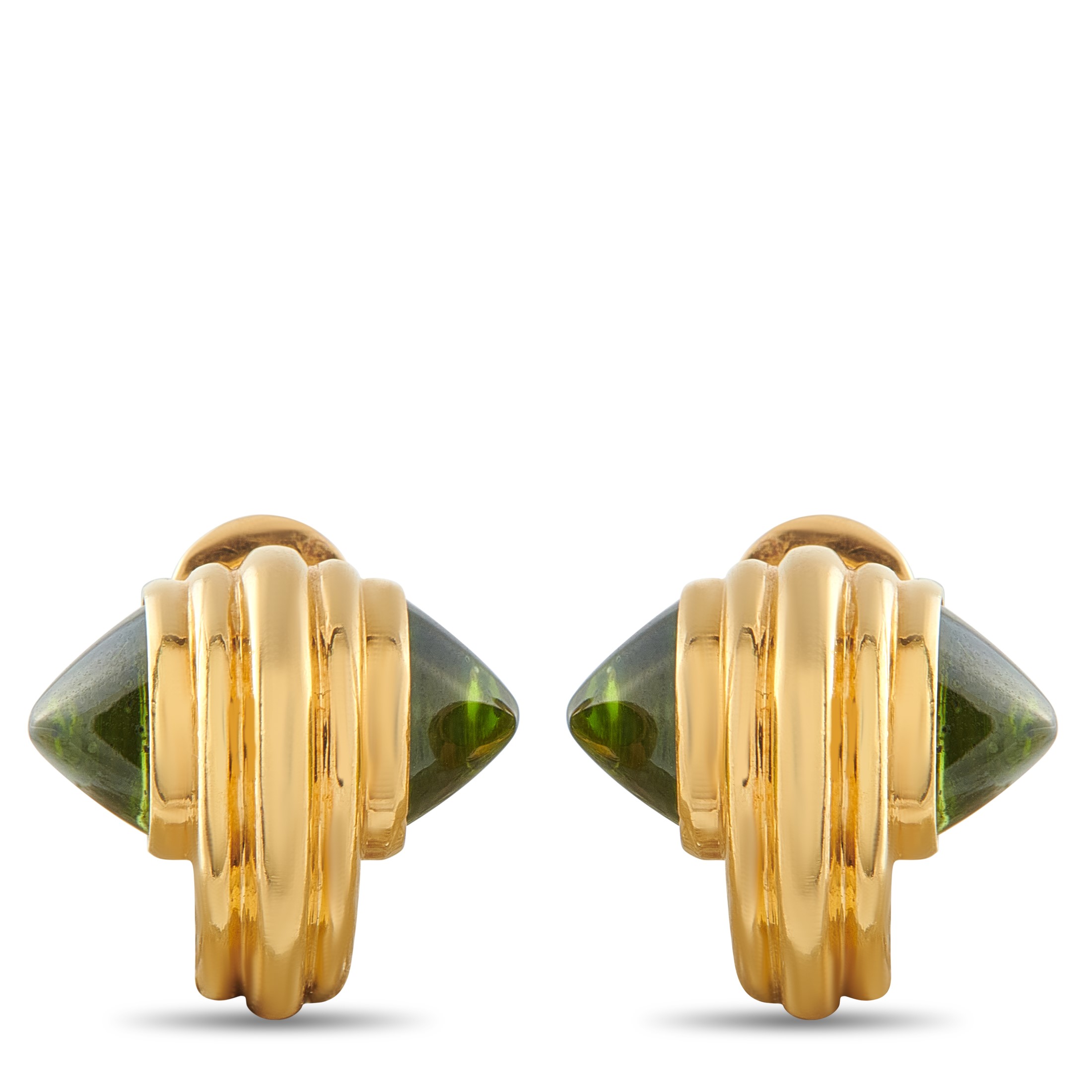Bvlgari 18K Yellow Gold Peridot Clip-On Earrings BV02-031626
