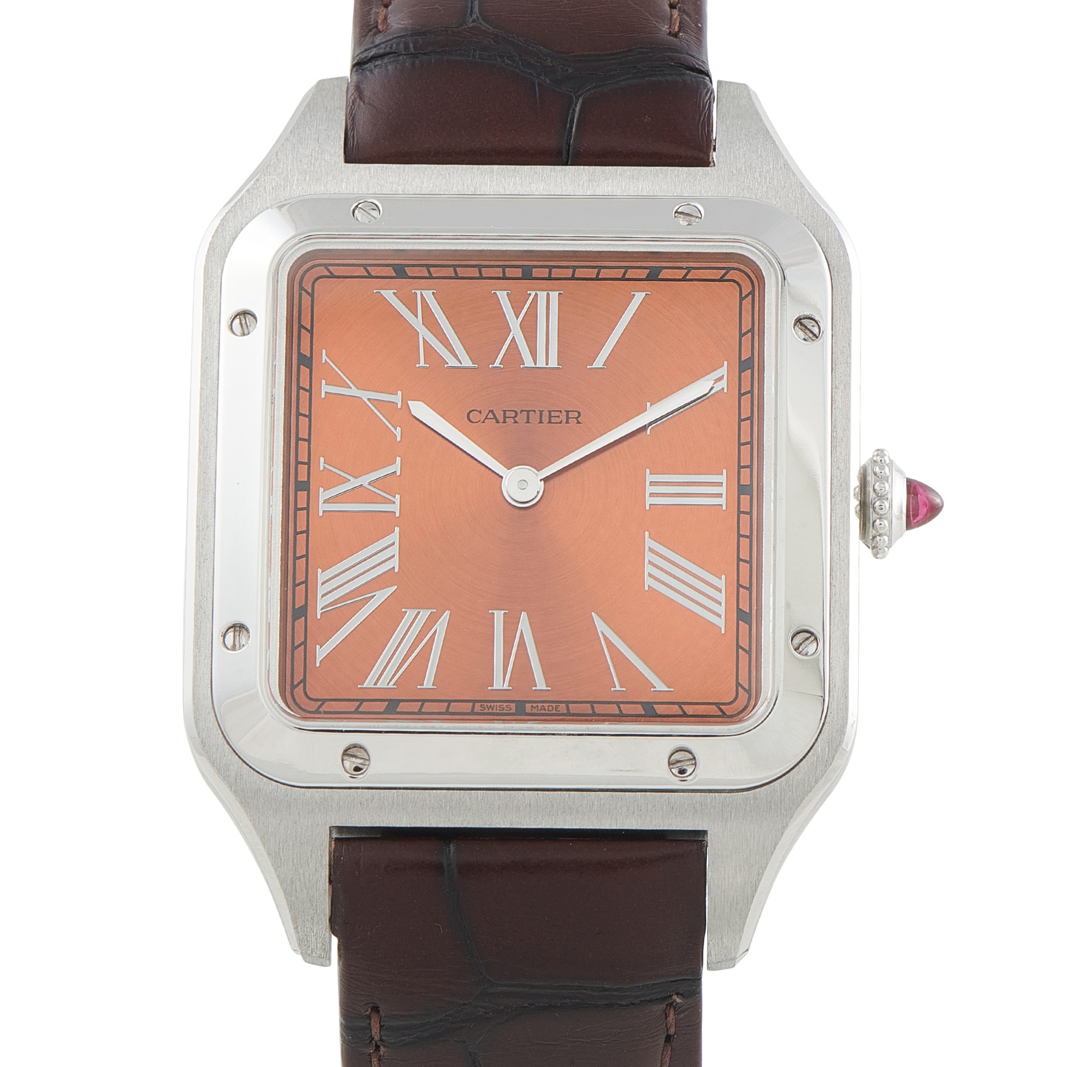 Cartier Santos-Dumont XL Copper Dial Platinum Watch WGSA0113 wgsa0113