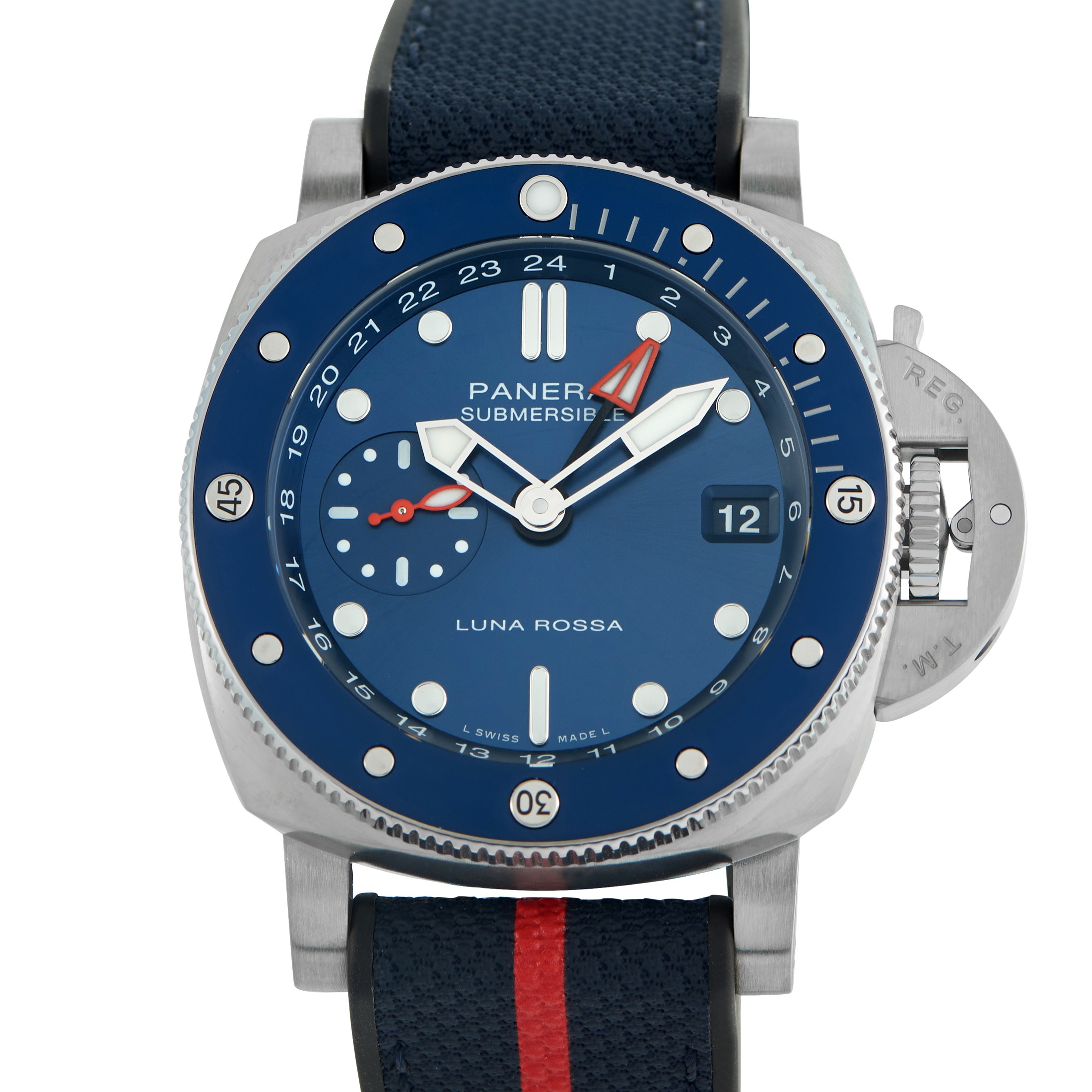 Officine Panerai Submersible GMT Luna Rossa Titanium Watch PAM01507