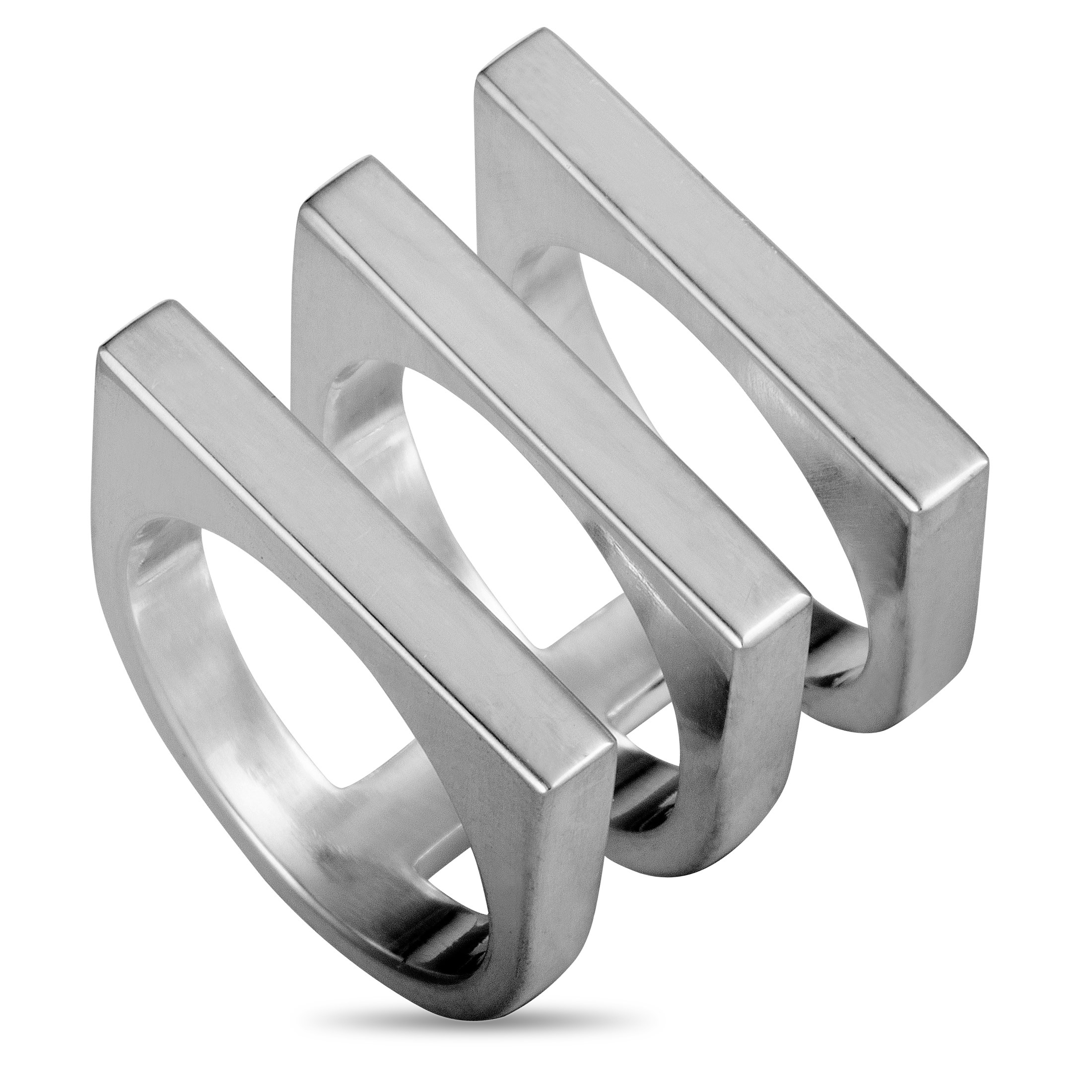 Georg Jensen Aria Silver Flat Three Band Ring 8560200-3