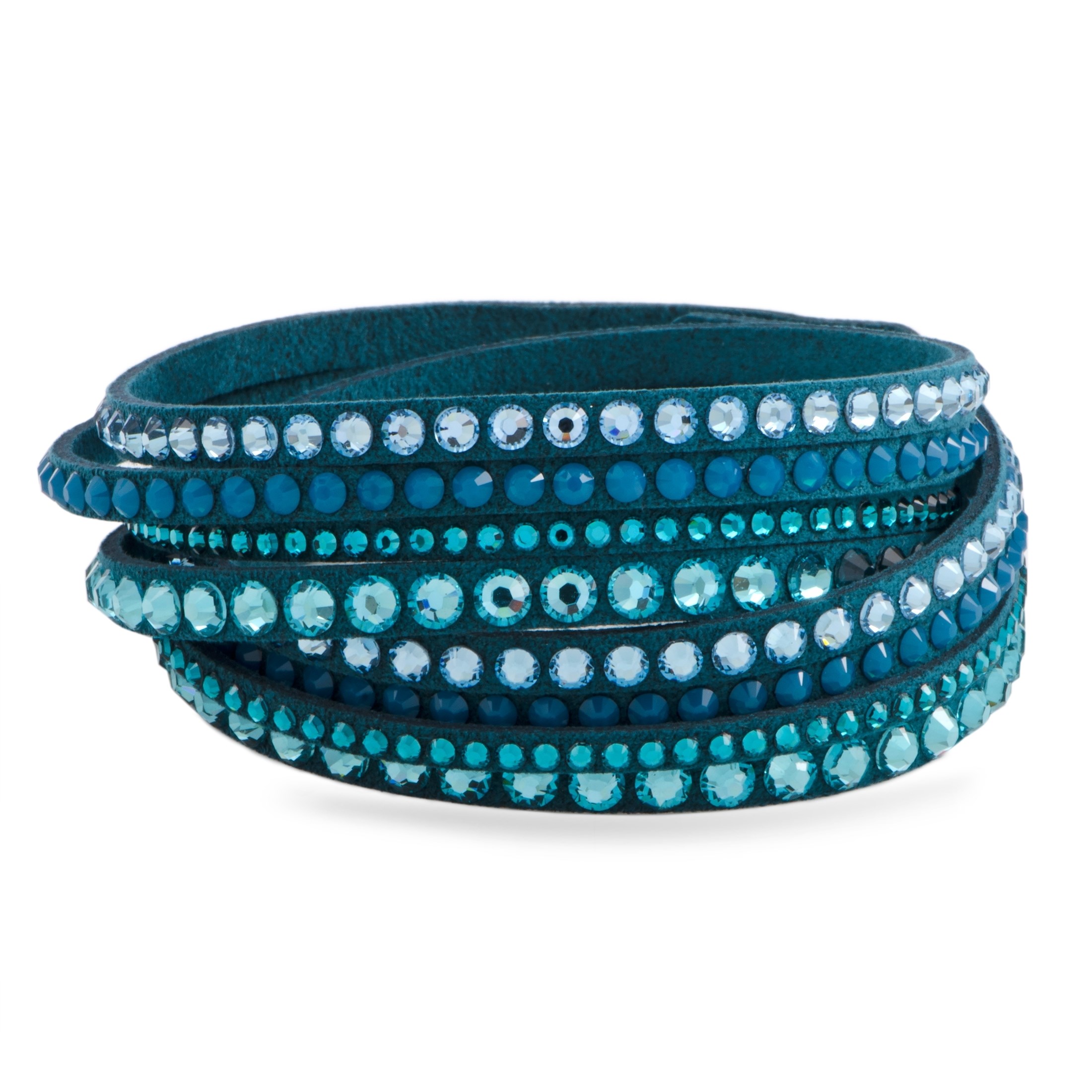 Swarovski Slake Teal 2 in 1 Suede Wrap Bracelet - Medium 5043496-M